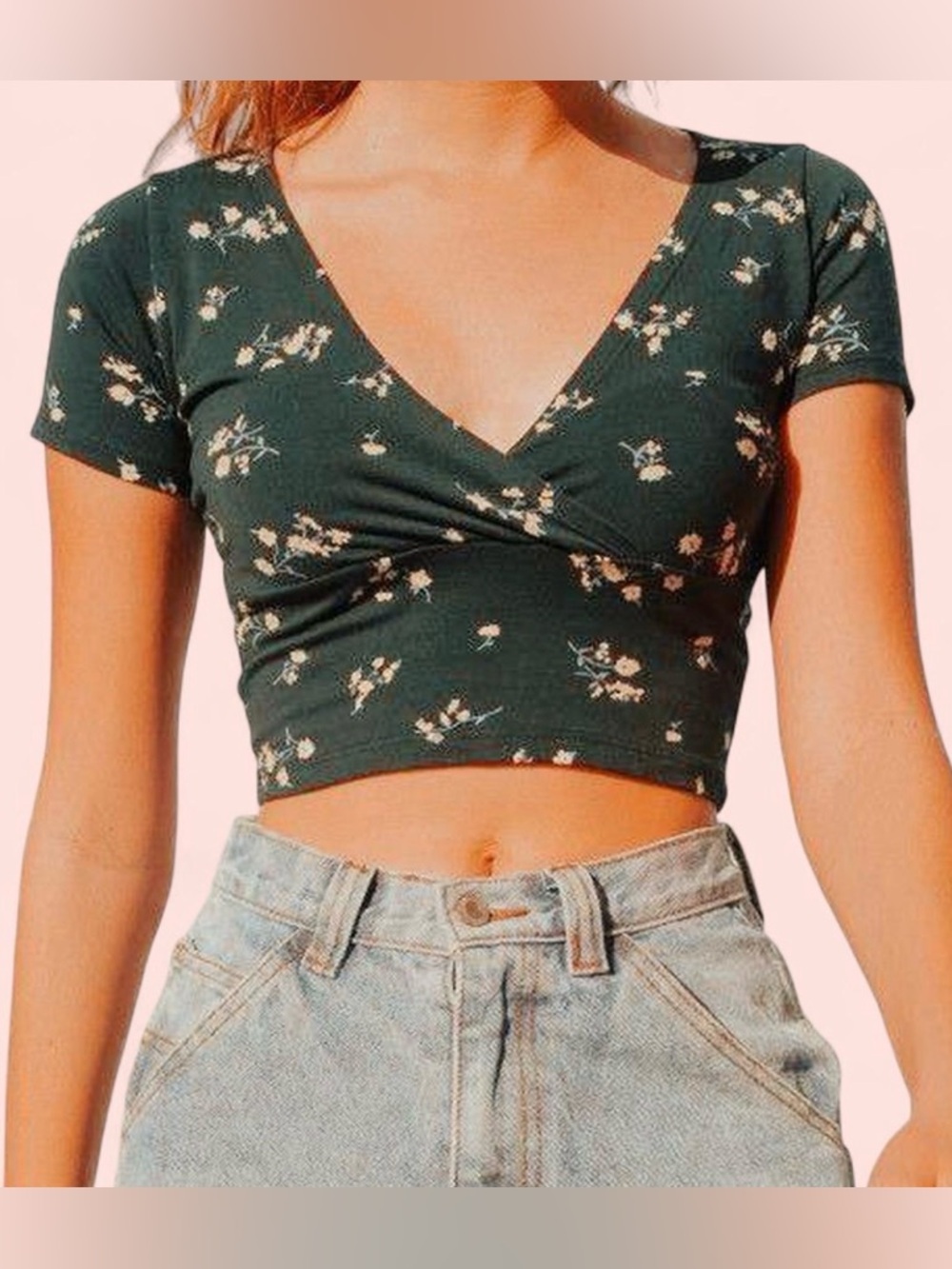 Brandy Melville floral crop top